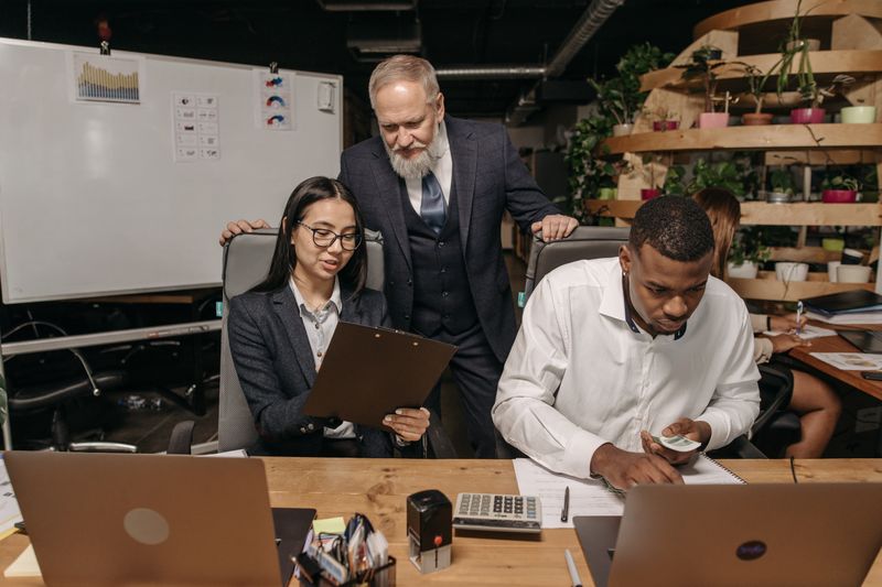 business executives checking the business's health
